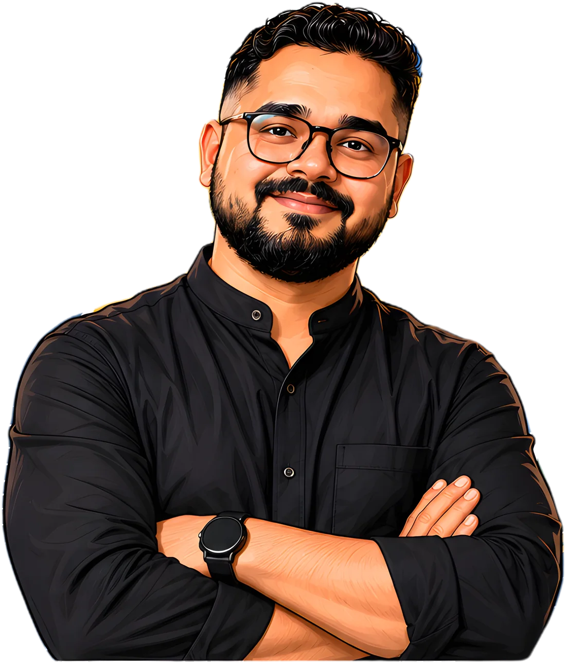 Illustrated portrait of Punitkumar Harsur